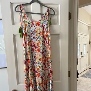 Pranella Maxi dress with asymmetrical bottom resort wear.